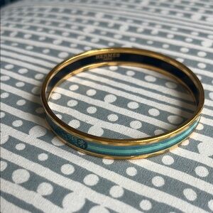 Hermes Gold and Blue Bracelet